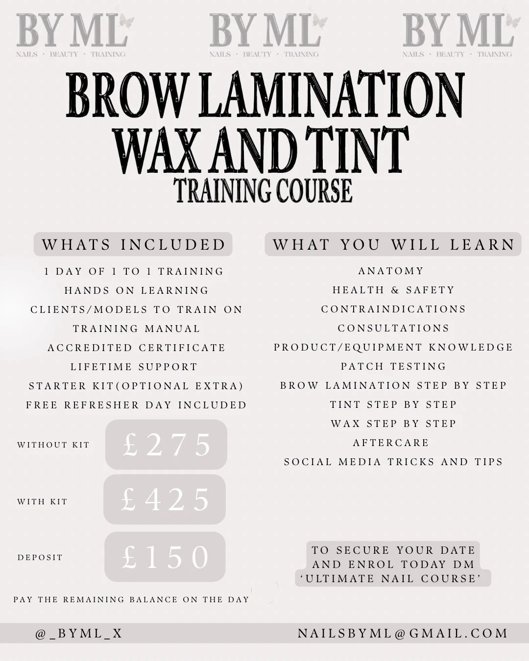 Brow Lamination Wax and Tint Training